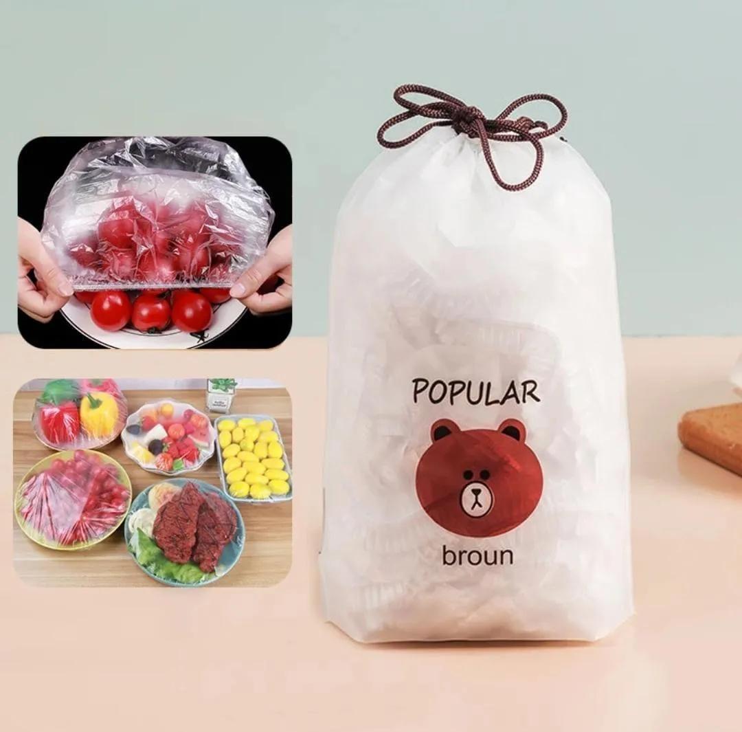 100 Pcs Food Cover Polythene Covers, Pack Of 3