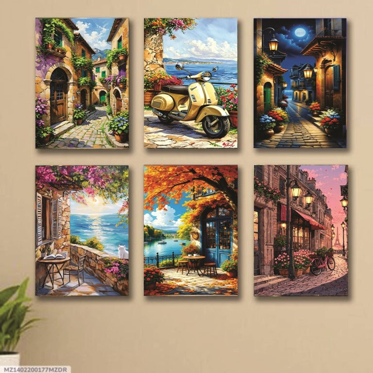 6 PC Colorful Wall Art Cardboard Phototiles