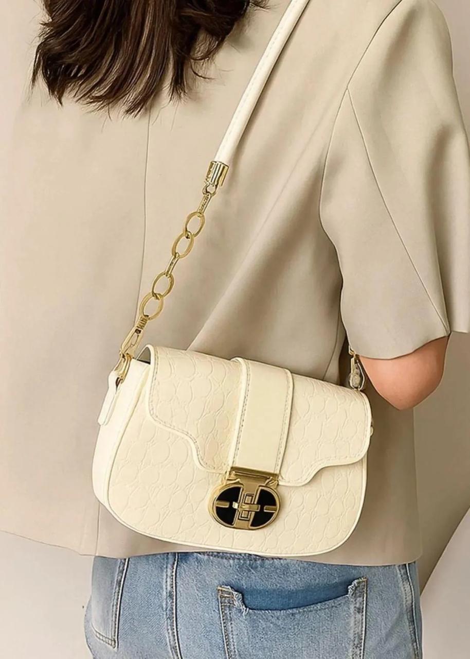 Cream Curve Crossbody Bag