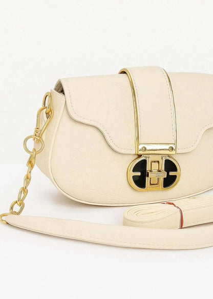 Cream Curve Crossbody Bag