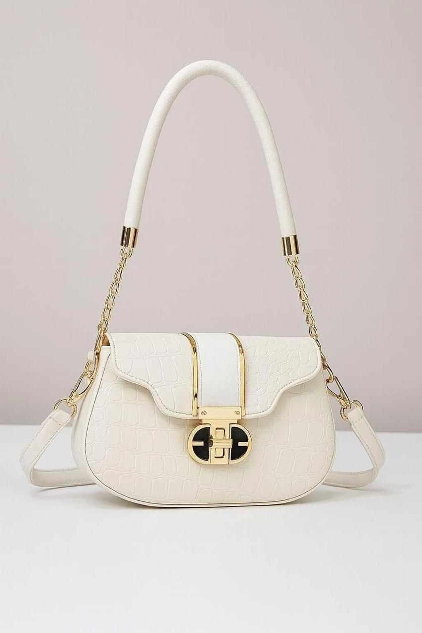 Cream Curve Crossbody Bag