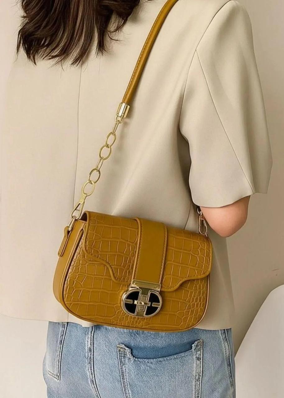 Cream Curve Crossbody Bag